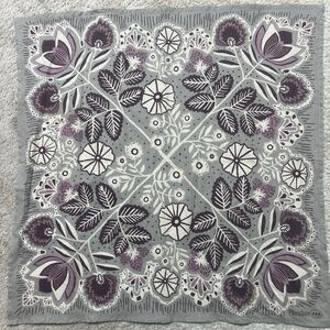 Grey and Purple Flower Bandana